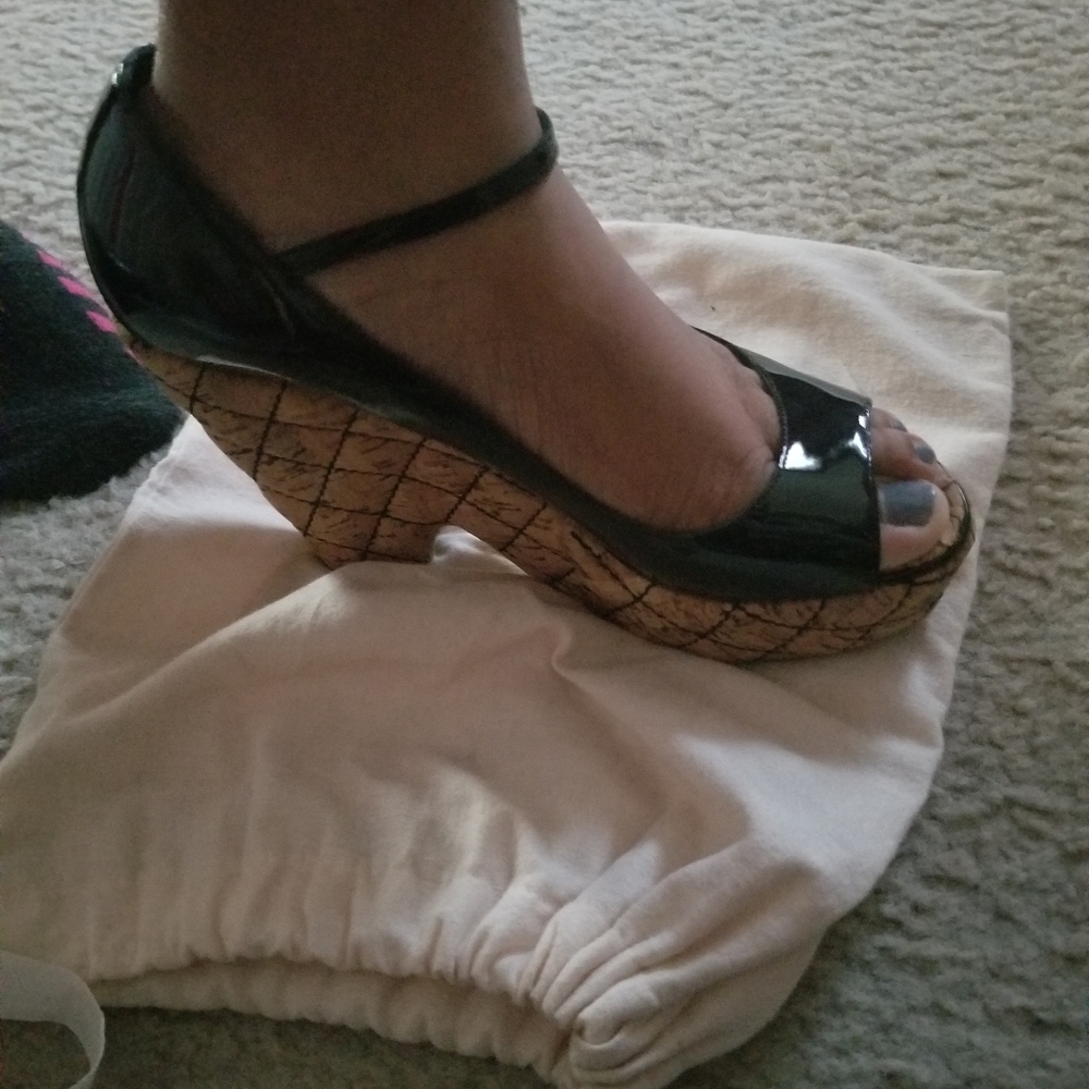 Chanel wedge hill sandals